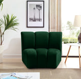 Infinity Velvet / Engineered Wood Contemporary Green Velvet Modular Chair - 43" W x 36" D x 33" H