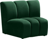 Infinity Velvet / Engineered Wood Contemporary Green Velvet Modular Chair - 43" W x 36" D x 33" H