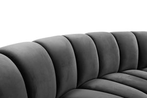 Infinity Velvet / Engineered Wood / Foam Contemporary Grey Velvet 10pc. Modular Sectional - 183" W x 157" D x 33" H