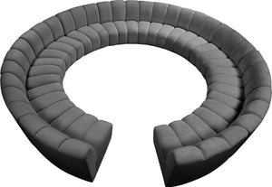 Infinity Velvet / Engineered Wood / Foam Contemporary Grey Velvet 12pc. Modular Sectional - 183" W x 181" D x 33" H