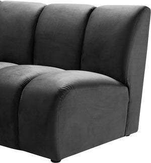 Infinity Velvet / Engineered Wood / Foam Contemporary Grey Velvet 12pc. Modular Sectional - 183" W x 181" D x 33" H