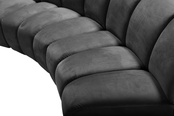 Infinity Velvet / Engineered Wood / Foam Contemporary Grey Velvet 12pc. Modular Sectional - 183" W x 181" D x 33" H