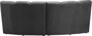 Infinity Velvet / Engineered Wood Contemporary Grey Velvet 2pc. Modular Sectional - 83" W x 41" D x 33" H