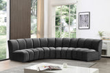 Infinity Velvet / Engineered Wood Contemporary Grey Velvet 4pc. Modular Sectional - 148" W x 59" D x 33" H