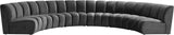 Infinity Velvet / Engineered Wood Contemporary Grey Velvet 6pc. Modular Sectional - 174" W x 85" D x 33" H