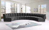 Infinity Velvet / Engineered Wood Contemporary Grey Velvet 6pc. Modular Sectional - 174" W x 85" D x 33" H