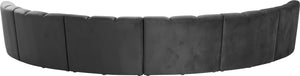 Infinity Velvet / Engineered Wood Contemporary Grey Velvet 6pc. Modular Sectional - 174" W x 85" D x 33" H