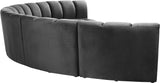 Infinity Velvet / Engineered Wood Contemporary Grey Velvet 6pc. Modular Sectional - 174" W x 85" D x 33" H