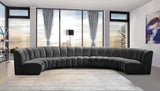 Infinity Velvet / Engineered Wood / Foam Contemporary Grey Velvet 7pc. Modular Sectional - 183" W x 104" D x 33" H