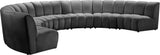 Infinity Velvet / Engineered Wood / Foam Contemporary Grey Velvet 7pc. Modular Sectional - 183" W x 104" D x 33" H