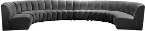 Infinity Velvet / Engineered Wood / Foam Contemporary Grey Velvet 8pc. Modular Sectional - 183" W x 124" D x 33" H