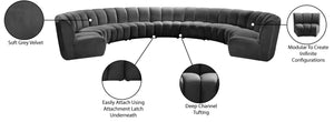 Infinity Velvet / Engineered Wood / Foam Contemporary Grey Velvet 9pc. Modular Sectional - 183" W x 142" D x 33" H