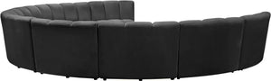 Infinity Velvet / Engineered Wood / Foam Contemporary Grey Velvet 9pc. Modular Sectional - 183" W x 142" D x 33" H