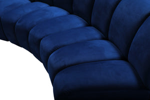 Infinity Velvet / Engineered Wood / Foam Contemporary Navy Velvet 10pc. Modular Sectional - 183" W x 157" D x 33" H