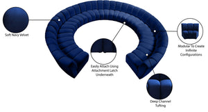 Infinity Velvet / Engineered Wood / Foam Contemporary Navy Velvet 11pc. Modular Sectional - 183" W x 171" D x 33" H