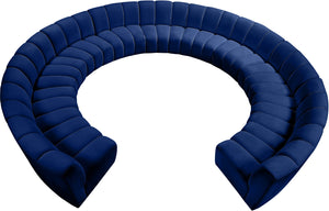 Infinity Velvet / Engineered Wood / Foam Contemporary Navy Velvet 11pc. Modular Sectional - 183" W x 171" D x 33" H