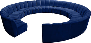 Infinity Velvet / Engineered Wood / Foam Contemporary Navy Velvet 12pc. Modular Sectional - 183" W x 181" D x 33" H