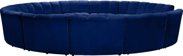 Infinity Velvet / Engineered Wood / Foam Contemporary Navy Velvet 12pc. Modular Sectional - 183" W x 181" D x 33" H