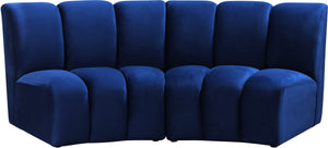 Infinity Velvet / Engineered Wood Contemporary Navy Velvet 2pc. Modular Sectional - 83" W x 41" D x 33" H