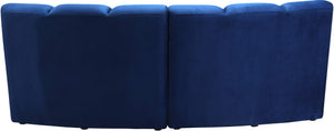 Infinity Velvet / Engineered Wood Contemporary Navy Velvet 2pc. Modular Sectional - 83" W x 41" D x 33" H