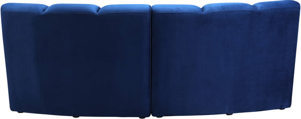 Infinity Velvet / Engineered Wood Contemporary Navy Velvet 2pc. Modular Sectional - 83" W x 41" D x 33" H