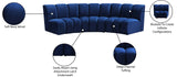 Infinity Velvet / Engineered Wood Contemporary Navy Velvet 3pc. Modular Sectional - 119" W x 48" D x 33" H