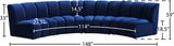 Infinity Velvet / Engineered Wood Contemporary Navy Velvet 4pc. Modular Sectional - 148" W x 59" D x 33" H