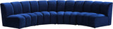 Infinity Velvet / Engineered Wood Contemporary Navy Velvet 4pc. Modular Sectional - 148" W x 59" D x 33" H