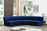 Infinity Velvet / Engineered Wood Contemporary Navy Velvet 4pc. Modular Sectional - 148" W x 59" D x 33" H