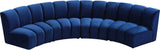 Infinity Velvet / Engineered Wood Contemporary Navy Velvet 4pc. Modular Sectional - 148" W x 59" D x 33" H