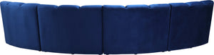 Infinity Velvet / Engineered Wood Contemporary Navy Velvet 4pc. Modular Sectional - 148" W x 59" D x 33" H