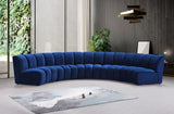 Infinity Velvet / Engineered Wood Contemporary Navy Velvet 5pc. Modular Sectional - 167" W x 71" D x 33" H