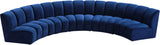 Infinity Velvet / Engineered Wood Contemporary Navy Velvet 5pc. Modular Sectional - 167" W x 71" D x 33" H