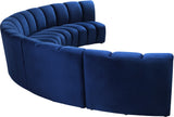 Infinity Velvet / Engineered Wood Contemporary Navy Velvet 5pc. Modular Sectional - 167" W x 71" D x 33" H