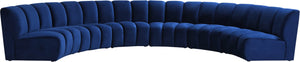 Infinity Velvet / Engineered Wood Contemporary Navy Velvet 6pc. Modular Sectional - 174" W x 85" D x 33" H