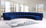 Infinity Velvet / Engineered Wood Contemporary Navy Velvet 6pc. Modular Sectional - 174" W x 85" D x 33" H