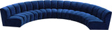 Infinity Velvet / Engineered Wood Contemporary Navy Velvet 6pc. Modular Sectional - 174" W x 85" D x 33" H