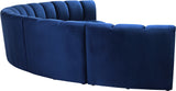 Infinity Velvet / Engineered Wood Contemporary Navy Velvet 6pc. Modular Sectional - 174" W x 85" D x 33" H