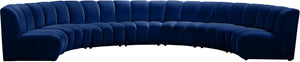 Infinity Velvet / Engineered Wood / Foam Contemporary Navy Velvet 7pc. Modular Sectional - 183" W x 104" D x 33" H