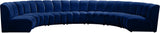 Infinity Velvet / Engineered Wood / Foam Contemporary Navy Velvet 7pc. Modular Sectional - 183" W x 104" D x 33" H