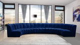 Infinity Velvet / Engineered Wood / Foam Contemporary Navy Velvet 7pc. Modular Sectional - 183" W x 104" D x 33" H