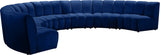 Infinity Velvet / Engineered Wood / Foam Contemporary Navy Velvet 7pc. Modular Sectional - 183" W x 104" D x 33" H