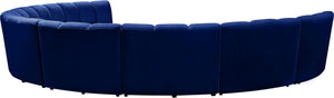 Infinity Velvet / Engineered Wood / Foam Contemporary Navy Velvet 8pc. Modular Sectional - 183" W x 124" D x 33" H