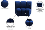 Infinity Velvet / Engineered Wood Contemporary Navy Velvet Modular Chair - 43" W x 36" D x 33" H