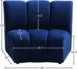 Infinity Velvet / Engineered Wood Contemporary Navy Velvet Modular Chair - 43" W x 36" D x 33" H