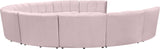 Infinity Velvet / Engineered Wood / Foam Contemporary Pink Velvet 10pc. Modular Sectional - 183" W x 157" D x 33" H