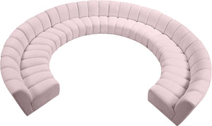 Infinity Velvet / Engineered Wood / Foam Contemporary Pink Velvet 10pc. Modular Sectional - 183" W x 157" D x 33" H