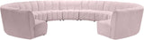 Infinity Velvet / Engineered Wood / Foam Contemporary Pink Velvet 11pc. Modular Sectional - 183" W x 171" D x 33" H