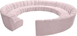 Infinity Velvet / Engineered Wood / Foam Contemporary Pink Velvet 12pc. Modular Sectional - 183" W x 181" D x 33" H