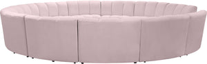 Infinity Velvet / Engineered Wood / Foam Contemporary Pink Velvet 12pc. Modular Sectional - 183" W x 181" D x 33" H